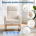 thumbnail image 4 of Nursery Rocking Chair, Corduroy Upholstered Rocking Chair with Adjustable Footrest, Tufted Rocker Chair with Side Pocket, Glider Rocker for Living Room, Bedroom, 4 of 7