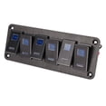 thumbnail image 3 of Boat Rocker Switch Panel, Aluminum Alloy 5 PIN ON Off Toggle Switch Panel 6 Gang Waterproof Pre Wired  For UTV For Car For Motorcycle, 3 of 8