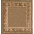 thumbnail image 3 of Unique Loom Outdoor Border Collection Area Rug - Greek Key (6' 1" Square Brown/Light Brown), 3 of 7
