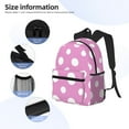 thumbnail image 3 of Honeii Purple And White Polka Dot Print School Backpack,Casual Lightweight Travel Rucksack Daypack,Backpacks for College High, 3 of 6
