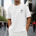 thumbnail image 4 of LUOGENLI T-shirts pour Homme pour Hommes T-shirts Graphiques Vintage T-shirts à Imprimé Floral et Lettrage Col Rond Manches Courtes T-shirts Décontractés d'Été Mode Urbaine Blanc TTG, 4 of 5