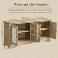 thumbnail image 5 of Brafabhome 63"W Farmhouse Sideboard Buffet Cabinet with 3D Decorative Doors, Rustic Wood Credenza Storage Cabinet with Vintage Metal Handles, Light Oak, 5 of 6
