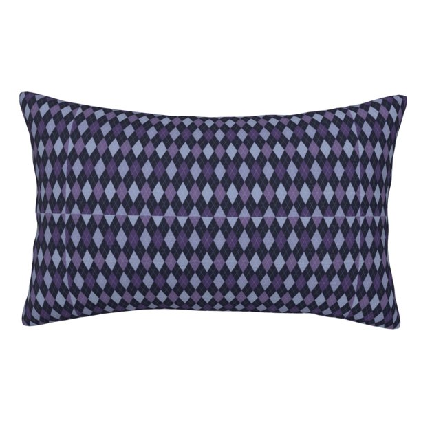 Fotbe Purple and Blue Squares Funda de Almohada Decorativa Estilo Occidental, Lujo en Algodón, Fundas para Almohadas King, Cojín Estampado para Decoración del Hogar-20"x30"