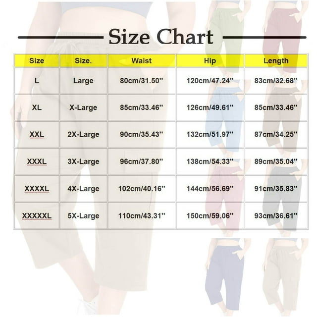 QATAINLAV Plus Size Capri Pants for Women Casual Summer Wide Leg Short Jogger Sweatpants Solid Drawstring Cargo Cropped Trouser with Pockets Brown L Spring Savings