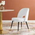 thumbnail image 2 of Side Dining Chair, Velvet, White, Modern Contemporary Urban Design, Kitchen Room Cafe Bistro Restaurant Hospitality, 2 of 8