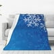 thumbnail image 1 of Balery Blue Christmas With Snowflakes Manta de Felpa Suave y Acogedora – Cobija de Franela Aterciopelada para Cama, Lavable y Cálida para Sofá, Mascotas, Transpirable-60"x50", 1 of 7