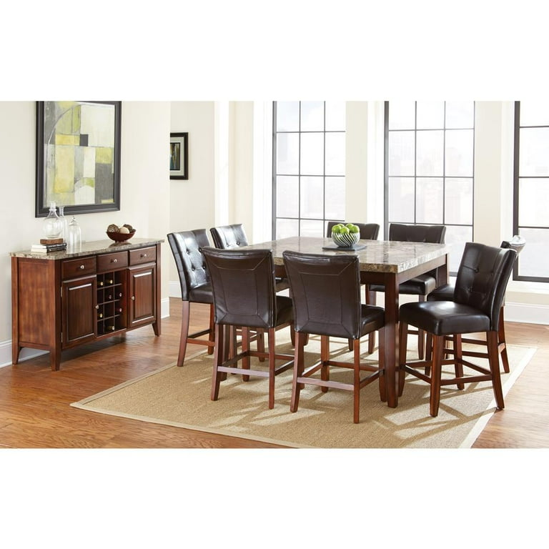 Montibello Counter Height Table w Marble Top in Cherry