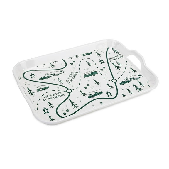 Camco 53488 Life is Better at the Campsite Melamine RV Serving Tray - Map Design
