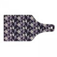 thumbnail image 1 of Geometric Cutting Board, Abstract Triangles with Dark and Pale Color Shades, Decorative Tempered Glass Cutting and Serving Board, Wine Bottle Shape, Dark Purple Lilac, by Ambesonne, 1 of 1