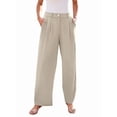 thumbnail image 3 of Pantalones de Vestir de Pierna y Cintura Alta para Mujer. Beige XL, 3 of 7