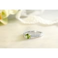 thumbnail image 4 of Gem Stone King 1.15 Ct Round Green Peridot E-F Lab Grown Diamond 925 Sterling Silver Ring (Size 9), 4 of 5