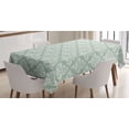 thumbnail image 1 of Damask Tablecloth, Continuos Rhombus Arrangement Floral Ivy Style Inspired Motifs Pattern, Rectangle Satin Table Cover for Dining Room and Kitchen, 52" X 70", Pale Sage Green White, by Ambesonne, 1 of 2