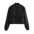 thumbnail image 1 of ASDS-Chaqueta Bomber con bolsillos para mujer, abrigos Vintage de manga larga con botón frontal, prendas de vestir exteriores informales, Tops elegantes, 1 of 5