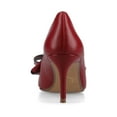 thumbnail image 4 of Journee Womens Crystol Slip On Low Stiletto Pointed Toe Evening Pumps, Widths Available, 4 of 11