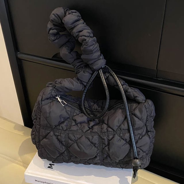 Bolso de mano de burbujas para mujer, bolso plisado de nube de nailon, bolso informal femenino con cordón suave