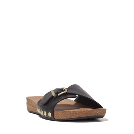 Fitflop Women's Iqushion Adjustable Buckle Leather Slides