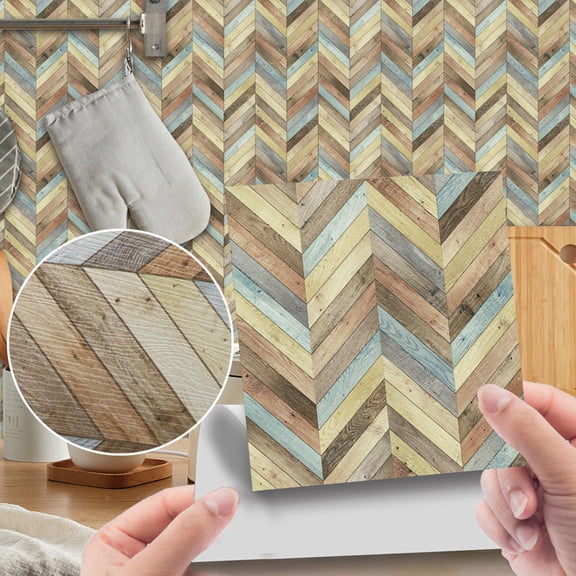 20 Stickers,Imitation Wood Grain Tile Stickers Retro Brick Pattern Floor Stickers Home Decoration Self-Adhesive Diy Wall Stickers