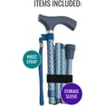 thumbnail image 5 of Switch Sticks Walking Cane for Men or Women, Foldable and Adjustable from 32-37 Inches, FSA and HSA Eligible, Engraved Azure, 5 of 5