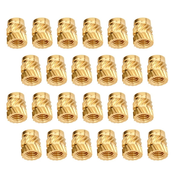WHAMVOX  100 Pcs Copper Nut Heat Resistant Insert High Hardness Threaded Inserts Golden