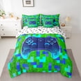 thumbnail image 2 of Homewish Gradient Blue Gamepads Boy 7-Piece Bedding Comforter Set,Video Game King Bedding Sets,Geometric Plaid Ultra Soft Bed Sheets,Breathable Home Decor,Reversible, 2 of 8