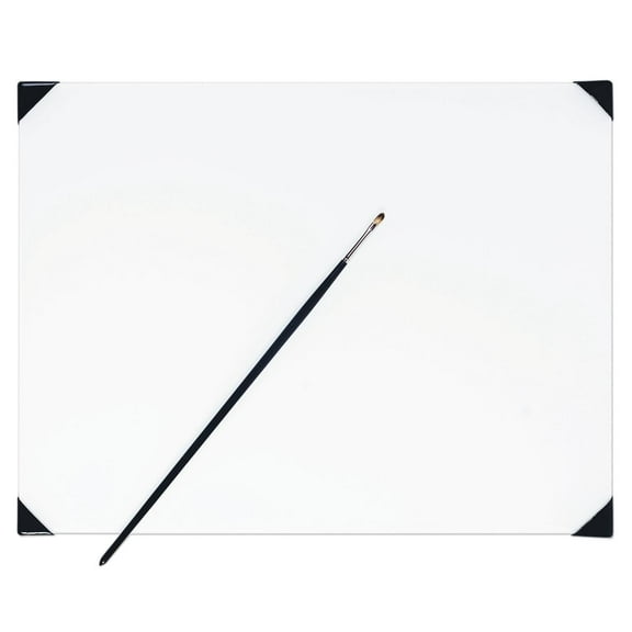 New Wave POSH Glass Table Top Palette, White, 12" x 16"