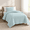Aqua Blue-Twin, variant on Aqua Blue King Size Lightweight Summer Quilt Set with Cloud Pattern, 3 Pieces