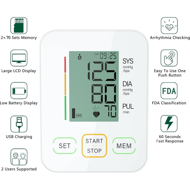 Automatic Arm Blood Pressure Monitors-maguja Automatic Digital Upper Arm Blood Pressure Monitor Arm Machine, Wide Range of Bandwidth, Large Cuff, Lar