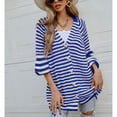 thumbnail image 5 of SWSMCLT Women's Long Sleeve Cardigan Sweater Spring Fashion Coat Winter Sweater Warm Button Down Soft Fall Loose Acrylic Casual Blue Medium, 5 of 5