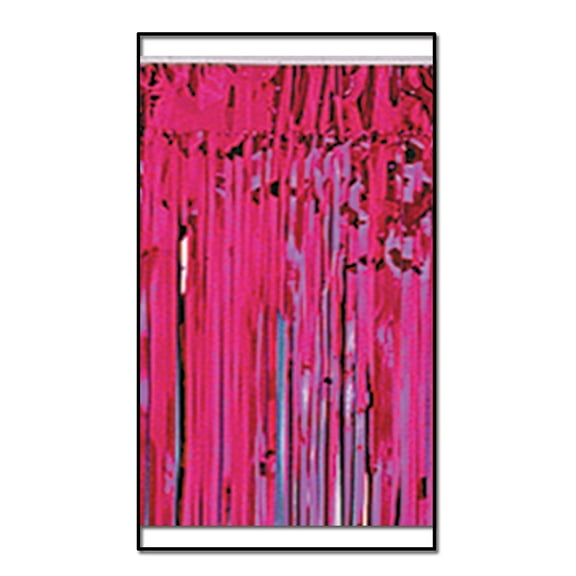 Pack of 6 Cerise Pink Metallic 2-Ply Hanging Fringe Drape Streamer Party Decorations 10'