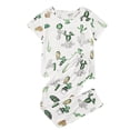 thumbnail image 3 of Innerwin Pajamas Set Plaid Printed Ladies Sleepwear Home Color Block Basic Nightwear Cactus M, 3 of 4