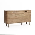 thumbnail image 5 of LuxenHome Natural Oak Manufactured Wood 3-Door 53.3-Inch Wide Buffet Cabinet, 5 of 14