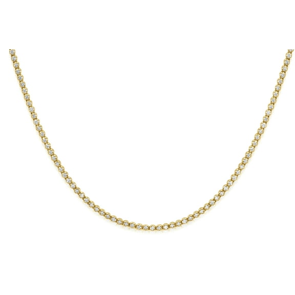 Diana M 14 Kt Yellow Gold Classic Straight Diamond Tennis Necklace
