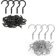50 Pack 1-1/4 Black Cup Hooks Screw in and 50 Pack 1-1/4 Silver Mug Hooks