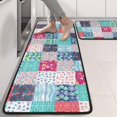 thumbnail image 2 of Kitchen Rugs Sets Of 2,Blue Boho Pioneer Flower Patchwork Pattern Anti Fatigue Kitchen Mat Rugs Non Slip Washable,Decorative Kitchen Floor Mats for Kitchen,Sink,Laundry,17"x47"+17"x47", 2 of 5