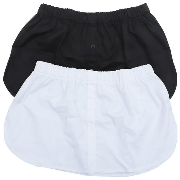NICEXMAS Women Fake Skirt Half Shirt Extender White Acetate Fiber 2Pcs