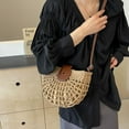 thumbnail image 2 of Woven Saddle Bag for Women - Versatile Casual Commute Crossbody Straw Bag, Adjustable Strap, 9.1x2.8x7.9 Inches, 2 of 9