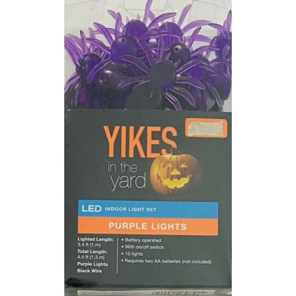 Yikes in the Yard Purple Lights Spider LED Indoor Lights, 10 Light Set, 2016