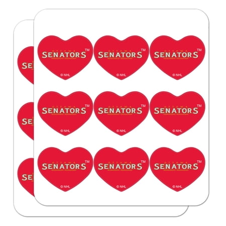 NHL Ottawa Senators Logo Heart Shaped Planner Calendar Scrapbook Craft Stickers