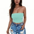 thumbnail image 4 of Ltctricy Tube Top for Women Strapless Eyelet Embroidered Slim Crop Tops Sleeveless Tank Tops Going out Bandeau Shirts, 4 of 5