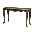 thumbnail image 2 of Hesar Sofa Console Table- 53 Inch Marble- Cherry Brown Wood- Cabriole, 2 of 6