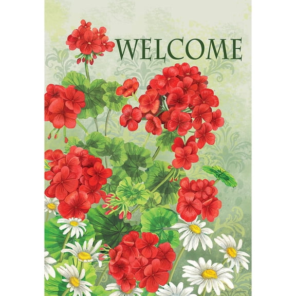 Briarwood Lane Garden Flag 12x18 For Outdoor Red Geraniums Summer For Summer Garden Flag Flags For Outside