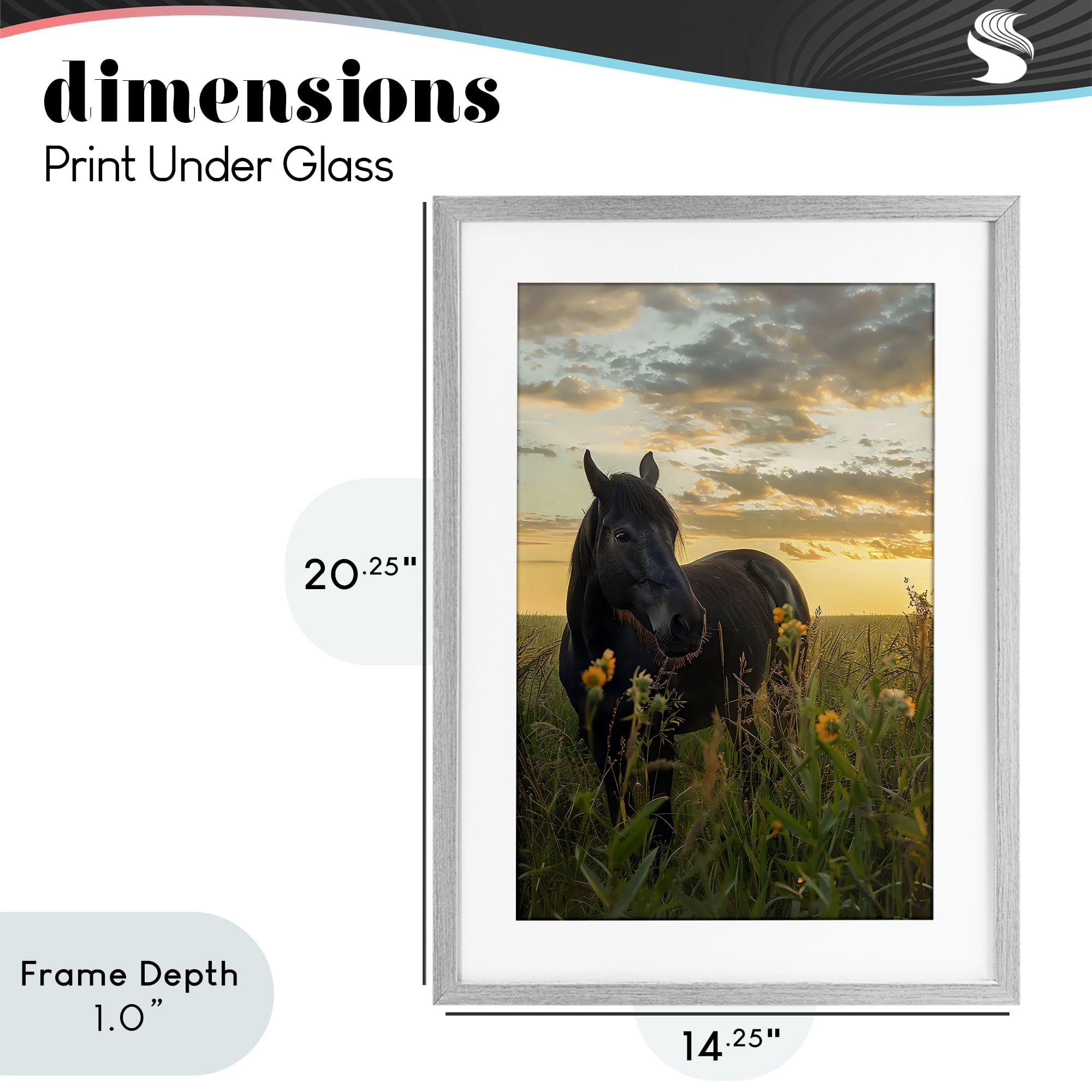 Stupell Industries Standing In Field Of Flowers Gray Framed Print Under Glass, design by Creative Studio