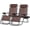 Brown, variant on NeoNiches Set of 2 Relaxing Recliners Patio Chairs Adjustable Steel Mesh Zero Gravity Lounge Chair Beach Chairs with Pillow and Cup Holder (Yellow Stripe)