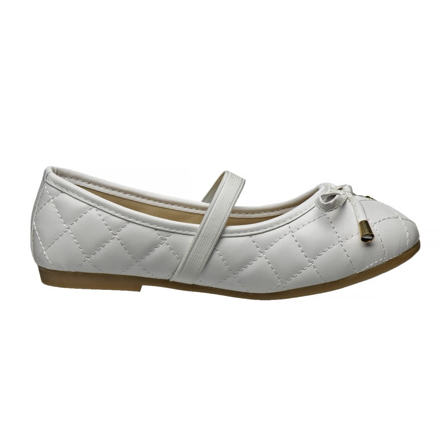 Kensie Girl Toddler Slip-on Ballerinas Dress Shoes - White, 5