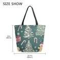 thumbnail image 5 of FORMRS Womens Canvas Tote Bag with Zipper Inner Pocket Shoulder Handbag, Red Christmas Gingerbread, 5 of 7