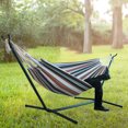 thumbnail image 4 of Portable Canvas Hammock Stripe Double Single People Hanging Hammock (C), 4 of 8
