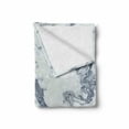 thumbnail image 2 of Marble Print Soft Flannel Fleece Blanket, Antique Marble Textured Ocean Style Organic Granite Rock Formation Art, Cozy Plush for Indoor and Outdoor Use, 60" x 80", Cadet Blue White, by Ambesonne, 2 of 6