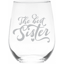 C&M Personal Gifts 17 oz The Best Sister Stemless Wine Glass