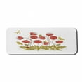 thumbnail image 1 of Floral Computer Mouse Pad, Poppies Dragonflies Butterflies Ladybug, Rectangle Non-Slip Rubber Mousepad Large, 31" x 12" Gaming Size, Coral Pale Khaki White, by Ambesonne, 1 of 2