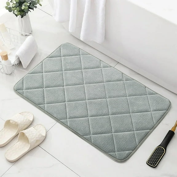 sruoe Bath Mat Rugs, Bath Mats for Bathroom Floor, Extra Absorbent Quick Dry Bathroom Mats, Washable Bath Rugs and Mats, Bath Carpet for Shower, Polyester, Gray